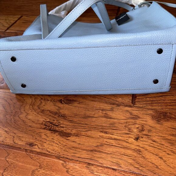 Botkier Hudson Hobo Azurra Pebbled Leather Gunmetal Hardware New Zip Handles - Picture 3 of 12